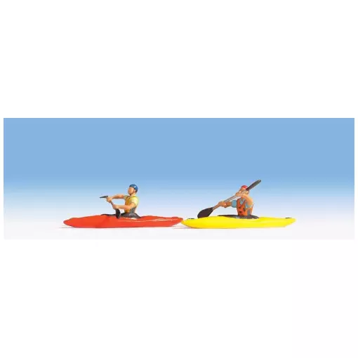 2 kayakers - set of 2 assorted colours NOCH 16809 - HO 1/87