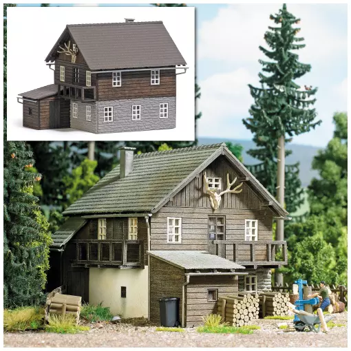 Rustic forest house BUSCH 1675 - HO 1/87 - 110x95x83mm