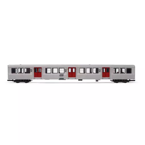 Carrozza passeggeri RIB 70 grigia con porte rosse JOUEF 4153 SNCF - HO 1/87 - EP IV-V