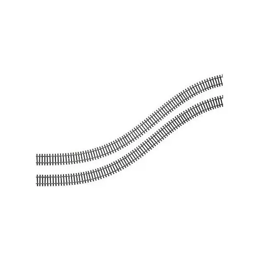 890 mm flexibele rail met houten dwarsliggers