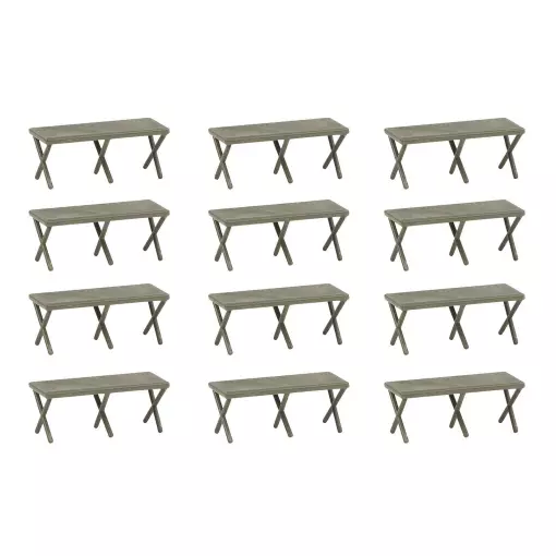 Pack of 12 FALLER medical camp beds 144071 - HO 1/87 - military