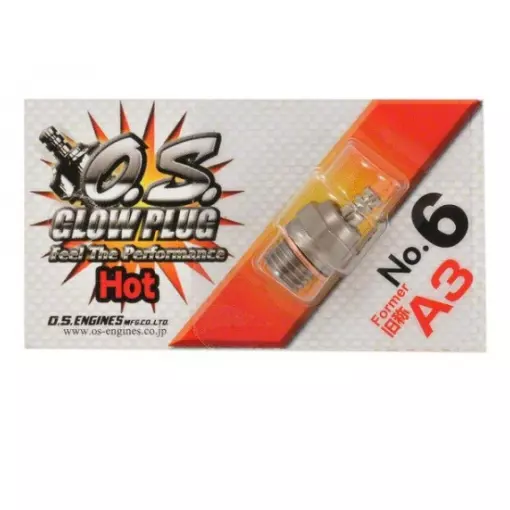 Bougie Numéro 6 type A3 - Chaude - O.S.Engines - T2M T71605300 - Toutes Echelles Bougie Numéro 6 type A3 - Chaude - O.S.Engines - T2M T71605300 - Toutes Echelles 