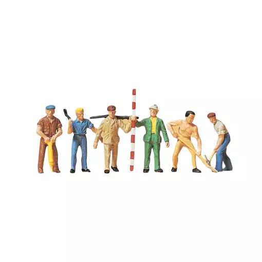 Workers with tools PREISER 14030 - HO 1/87