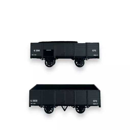 Set di 2 vagoni ribaltabili non frenati - Ree Models VM-033 - HOe 1/87