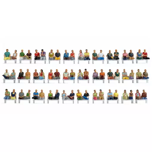 Lot de 60 personnages assis - Figurine - NOCH 16072 - Échelle HO 1/87