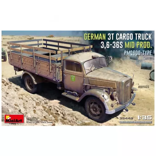 Camion cargo Ger. 3t Mid Pro. PmQ600 - MiniArt 550035449 - 1/35
