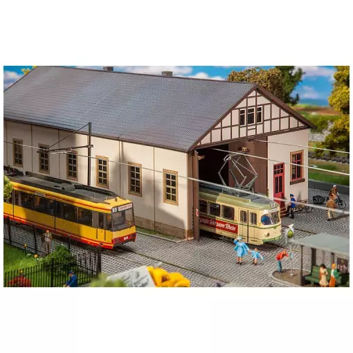 Rimessa per 2 tram "Naumburg" FALLER 120289 - HO 1 : 87 - EP III