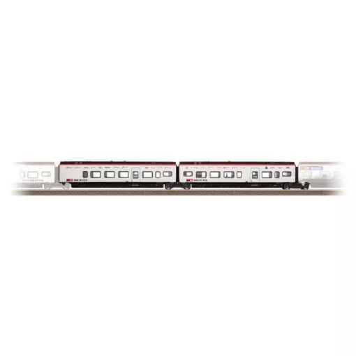 Set de voitures de complément 2 pour le RABe 501 Giruno - Trix 23285 - HO 1/87 - Ep VI 