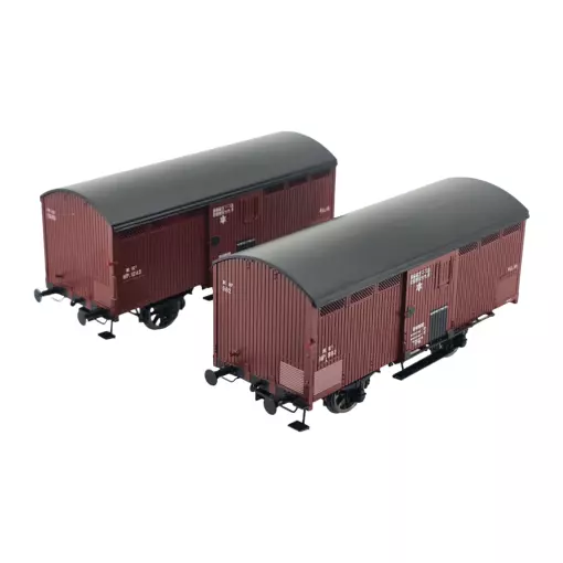 Set of 2 10T red sideros primeurs wagons REE MODELES WB757 - PLM HO 1/87 - EP II