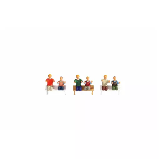 Confezione di 6 macchinisti seduti NOCH 15283 - HO : 1/87th