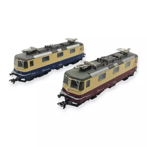 Set of 2 Re 421 TRIX 25100 electric locomotives - AG - HO 1/87 - EP VI