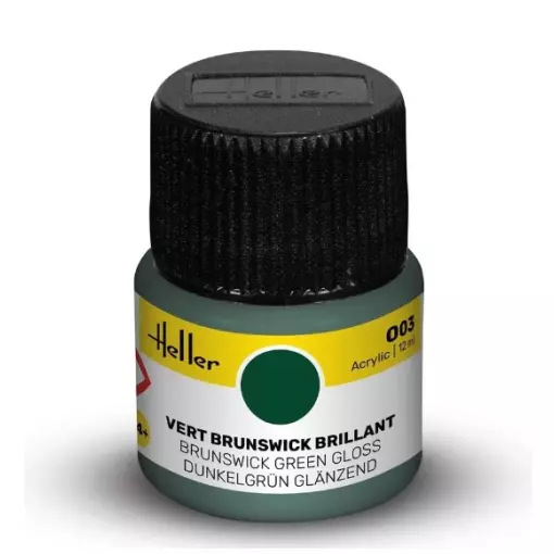 Peinture Acrylique 003 - Vert Brunswick Brillant - Heller 9003 - 12ML