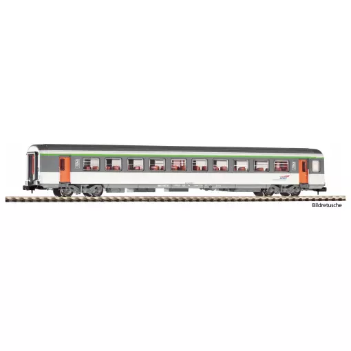Voiture voyageurs Corail, livrée d’origine à logo casquette, 2ème classe - Piko 94085 - N 1/160 - SNCF - Ep V - 2R