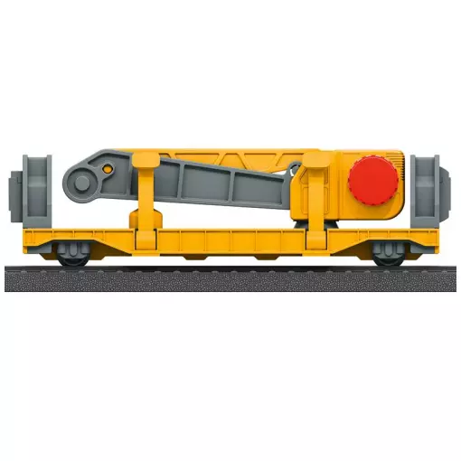 Wagon-grue rotative avec manivelle manuelle et aimant livrée jaune