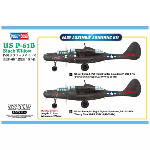 Avion US P-61B - Veuve Noire - Hobby Boss 87262 - 1/72