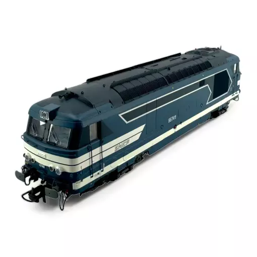 Diesel Locomotive BB67411 Blue "Strasbourg" DCC Son REE MODELES MB167S - HO 1/87