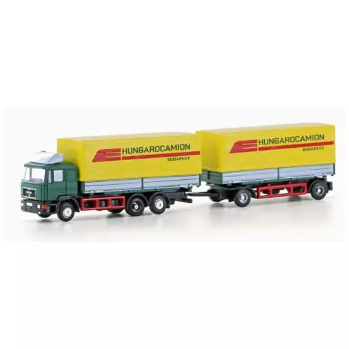 Lkw MAN F90 und Wechselbehälter Anhänger - HOBBY 66 / LEMKE 4637 - N: 1/160 - EP. IV/V