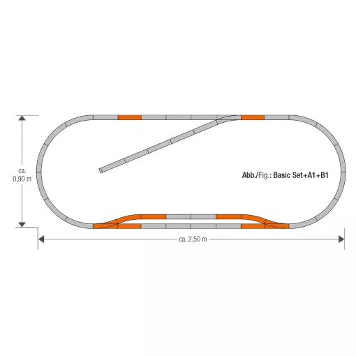 GEOLINE B1 rail set - ROCO 61151 - HO 1/87 | 2500x900mm Código 83