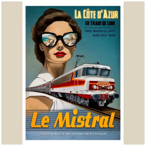 Cartel Le Mistral -1950-82- 800Tonnes 8TLEMISTRAL SNCF - A2 42.0x59.4 cm