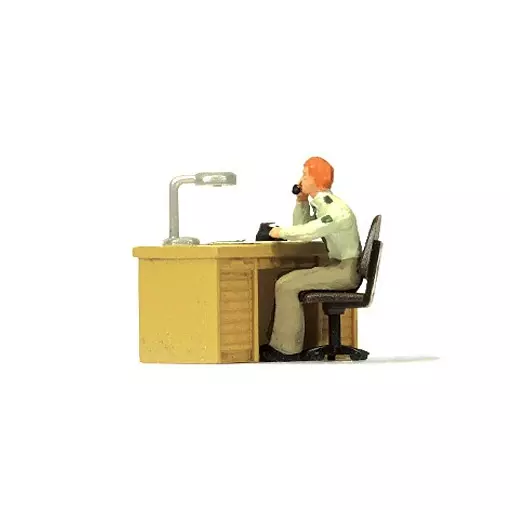 Police officer at his desk