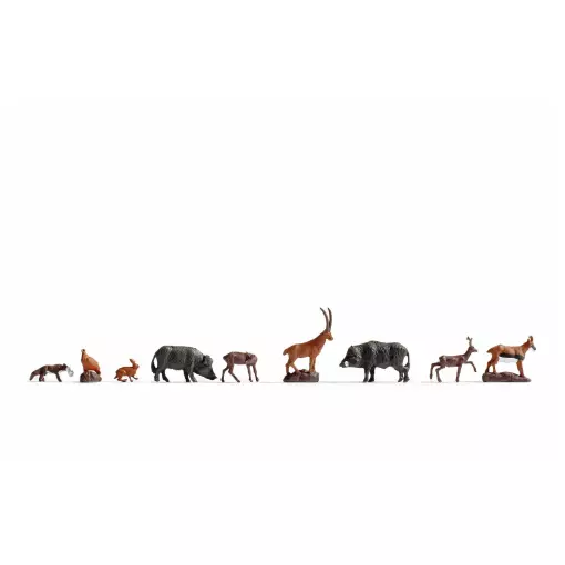 Lot de 9 Animaux de la forêt Noch 36745 - N 1:160