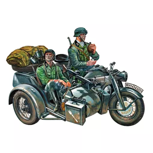 Véhicule militaire Zundapp Ks750 avec side-car - ITALERI 317 - 1/35 - 66 mm