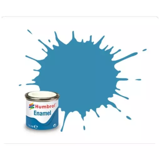 Peinture cellulosique couleur Bleu Méditerranée Brillant N°08 - Humbrol A0521 - 14 mL
