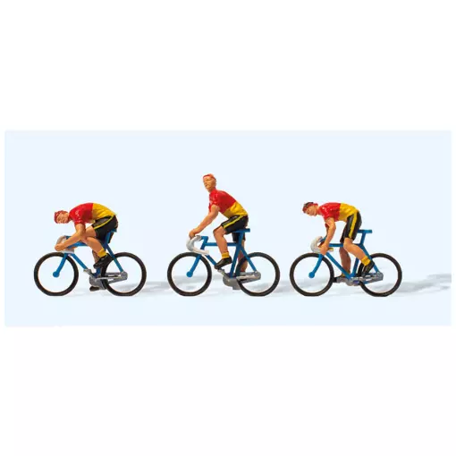 Lot de 3 cyclistes - Preiser 25003 - HO 1/87