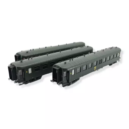 Set di 3 carrozze OCEM RA BD4 + BD9 - REE Modeles VB386 - HO 1/87 - SNCF