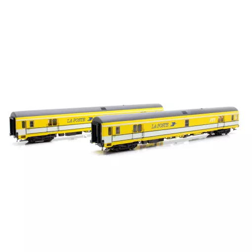 Set 2 voitures postales jaunes PA UIC - LSModels 40445 - SNCF - HO : 1/87 - EP IV