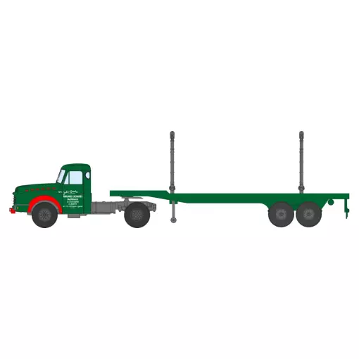 Camion Willeme Tracteur + Remorque transport de Grumes « Jules Gendre » - Ree modèles CB194 - HO 1/87