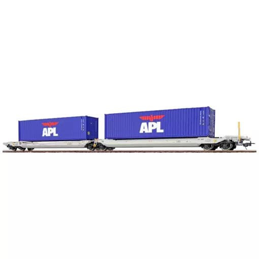 Carro portacontainer articolato - Pullman 36544 - NL/AAEC - HO 1/87