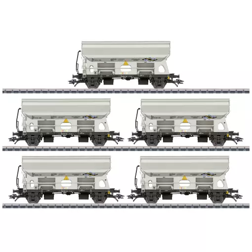 Set of 2 Marklin 46306 Tilting Roof Wagons - HO 1/87 - NS / Armita- EP IV