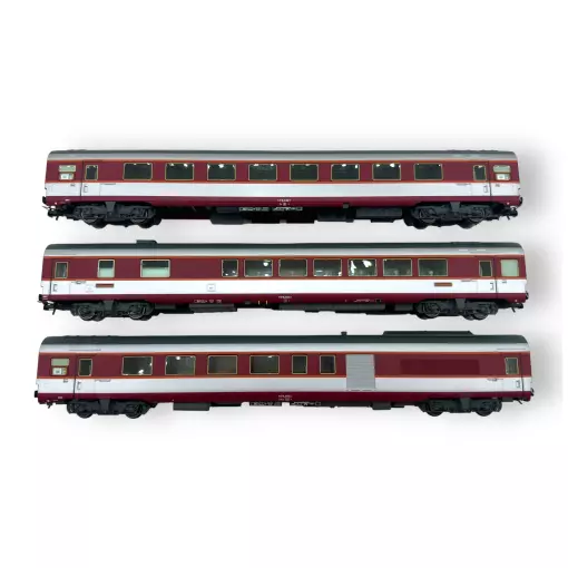 Set of 3 JOUEF 4169 Grand confort passenger carriages - HO 1/87 - SNCF - EP IV