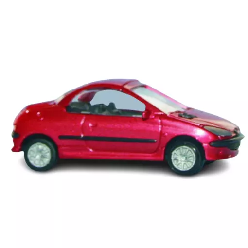 Peugeot 206 coupé rouge lucifer métallisé - SAI 2185 - HO 1/87