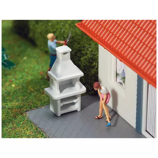 Lot de 2 Barbecues de Jardin - 4 Pièces - Faller 180902 - EP. V - HO : 1/87 