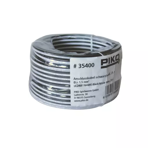 Bobine de câble noir/blanc 1.5mm² - 25 mètres - Piko 35400 - G 1/22.5