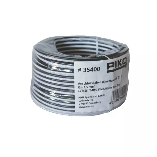 Bobina de cable negro/blanco 1,5mm² - 25 metros PIKO G 35400 - G 1/22,5