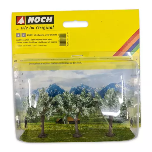 Pack of 3 white flowering trees Noch 25511 - All scales