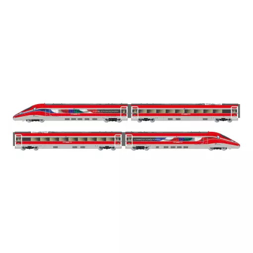 Coffret de base de 4 unités tgv "Frecciarossa 1000", publicité "Le plaisir d'un voyage nouveau" - Arnold HN2621D - N 1/160 - EP VI - DCC