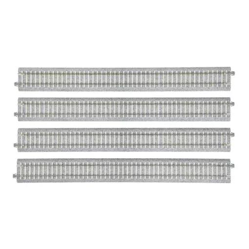 4 rails droits Unitrack (S369PC) CS 369mm - Kato 2-181 - HO 1/87