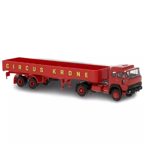 Magirus 310 D16 "Circus Krone" vrachtwagen & BREKINA dieplader 83261 HO