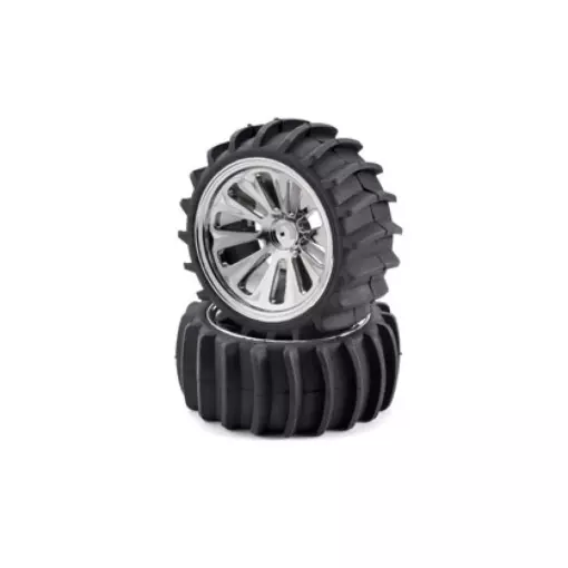 Lot de 4 Pneus + Jantes - Buggy Beach - Carson 500105201 - 1/10
