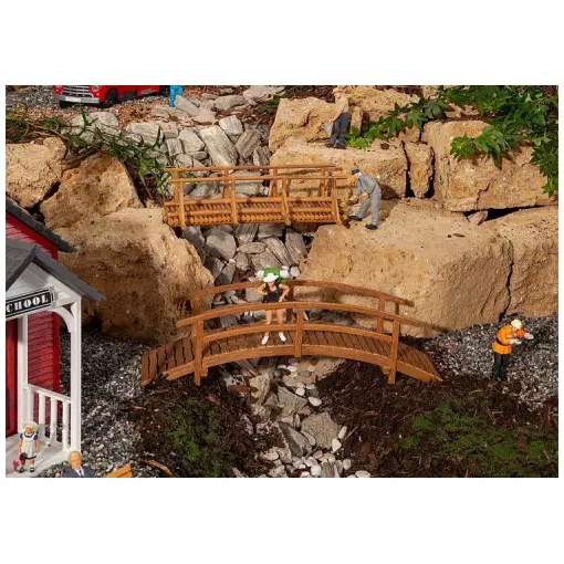 Set of 2 POLA G 331059 small bridges - G: 1/22.5 - wooden - Lasercut