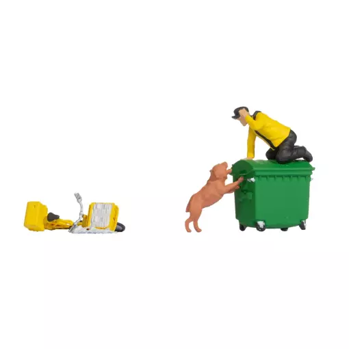 Figurines « Caution Dog » poursuite canine - Noch 16610 - 1/87 HO