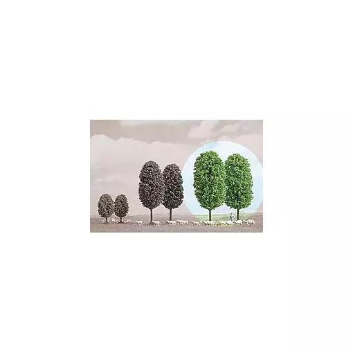 Lot de 2 Arbres Feuillus - Hauteur 145mm - Busch 6165 - HO : 1/87 