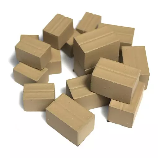 Lot de 16 boîtes de cargaison brunes - 87TRAIN 221010 - HO 1/87