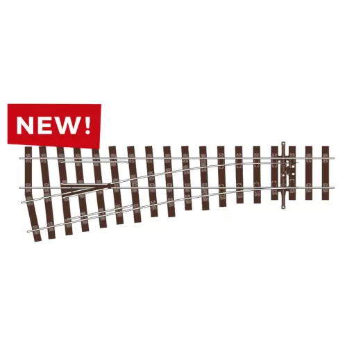 Aiguillage à gauche petit rayon Code 75 Bullhead Unifrog - Peco SLU1192 - OO 1/76