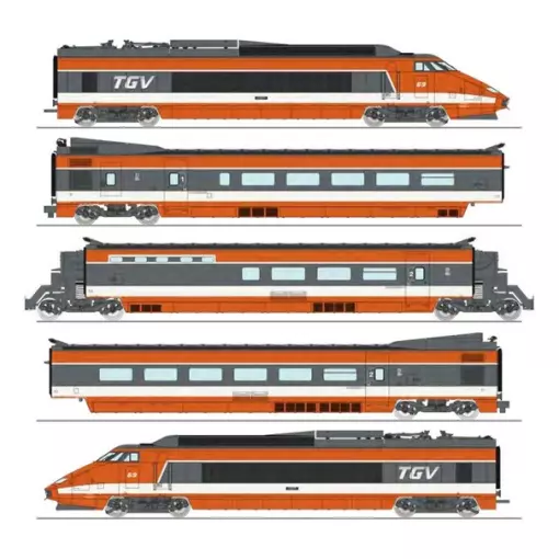 TGV électrique Rame TRI-COURANT avec suspension à ressorts N°112 CFF - 5 éléments - Ree Modèles TGV008SAC - SNCF - HO 1/87 - EP. IV - Digital Sound - 3R