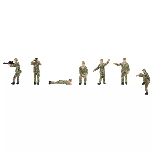 7 soldiers in training - Faller 151751 - HO 1/87th